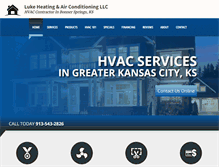 Tablet Screenshot of lukeheatingairconditioning.com